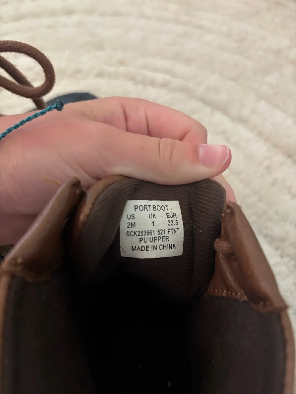 Sperry Kids Brown and Navy Lace-Up Duck Boots